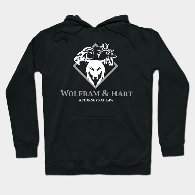 Wolfram and Hart Attorneys at Law Hoodie by Meta Cortex